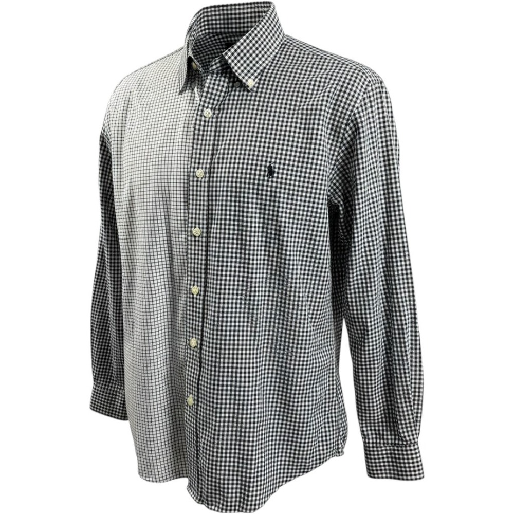 Ralph Lauren Mixed Pattern Button Down Shirt Black White Mens XLarge